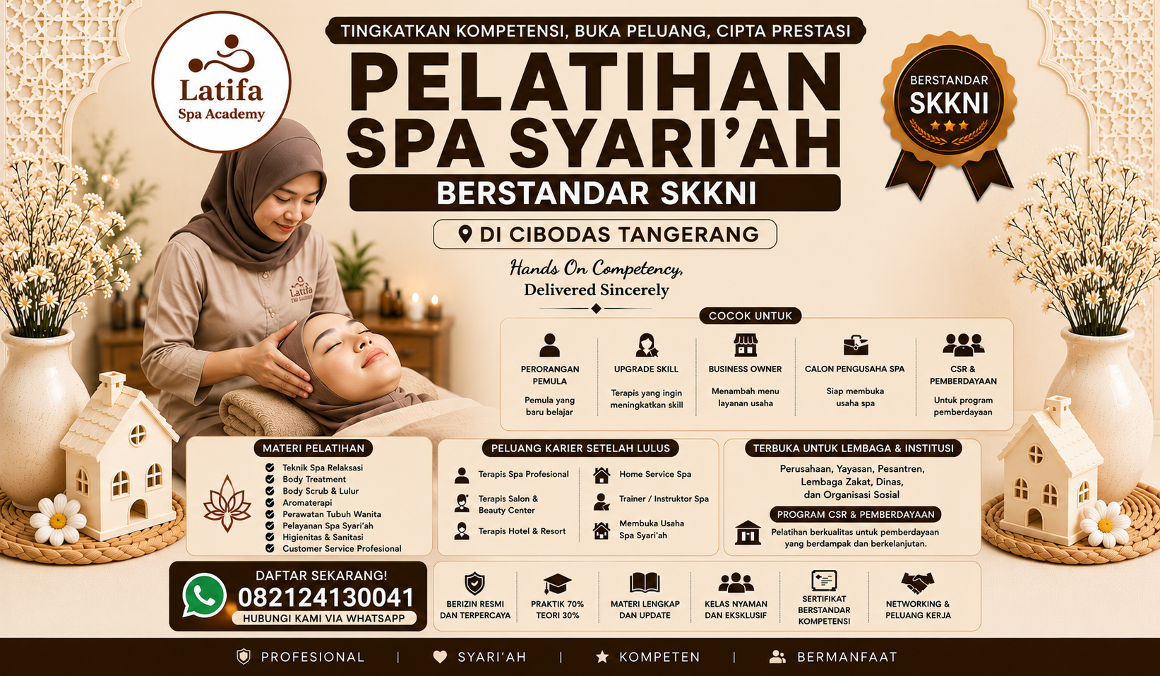 Pelatihan Spa Syari'ah Berstandar SKKNI di Cibodas Tangerang 082124130041